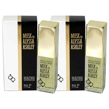 Pack of (2) New Alyssa Ashley Musk Eau De Toilette Spray,Silver 1.7 Ounce - £27.91 GBP