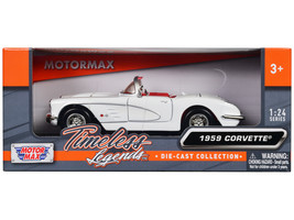 1959 Chevrolet Corvette C1 Convertible White with Red Interior &quot;Timeless Legends - £31.32 GBP