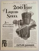 1930 Print Ad Cutler Hammer Control Equipment 200 Tons Liquid Steel Milwaukee,WI - £14.66 GBP