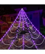 Halloween Decorations Outdoor Spiders Web Light Set, 115 Purple Led Ligh... - £36.33 GBP