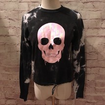 No Boundaries Black Tie Dye Pink Skull Pullover Sweatshirt Juniors XS 1 NEW - £18.87 GBP