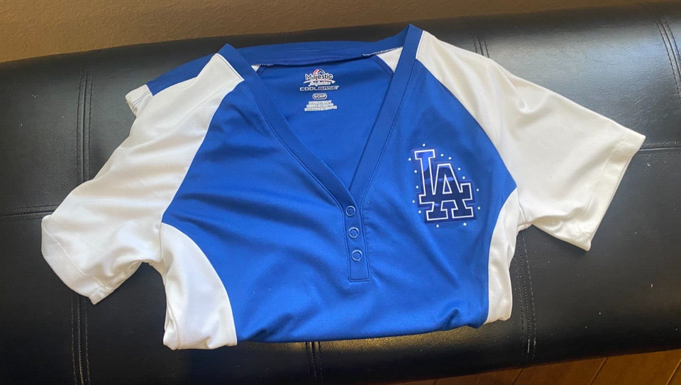 Los Angeles Dodgers Jeweled Cool Base Merch Shirt Women's Small Item image 3