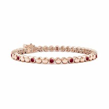 Authenticity Guarantee 
ANGARA Alternating Bezel-Set Ruby Stackable Bracelet ... - £1,857.72 GBP