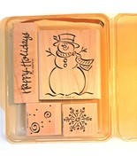 Frosty Stampin Up Snowman Wood Stamp Set - £10.23 GBP