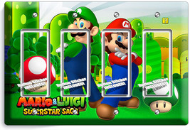Super Mario Luigi Brothers 4 Gfci Light Switch Wall Plates Cover Game Room Decor - £16.08 GBP