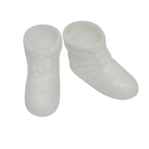 VINTAGE 1990's MATTEL BARBIE / SKIPPER ALL WHITE LACE UP TIE HIGH TOP SN... - $4.75