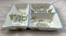 Louisville Stoneware Vintage Grapes 3 Section Divided Serving Relish Dish Plate - £31.69 GBP
