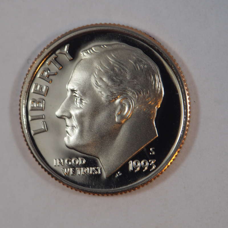1993 S Roosevelt Clad Dime Proof GEM US Coin Proof (PF) - SKU 76USDMCL - $2.95