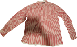 Georg Roth Los Angeles Classic Red White Striped Long Sleeve ButtonUp Sh... - £54.35 GBP