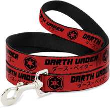 Star Wars Darth Vader Dog Leash - Red &amp; Black, 6 ft - £28.92 GBP