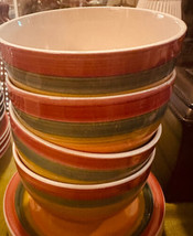 Cereal or Soup Bowls Stoneware MultiColor (4) - £31.17 GBP