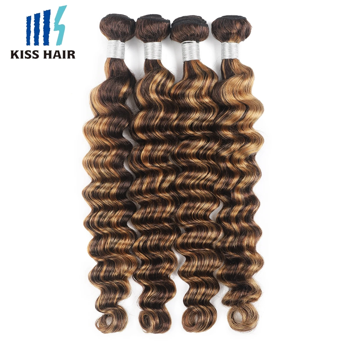 Deep Wave P4/27 Highlight Human Hair Bundles Brown Mixed Blonde Brazilian Hair - £23.47 GBP+