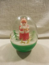 Vintage Fun World Hong Kong Plastic Christmas Santa in Dome Roly Poly 4&quot; - £14.29 GBP