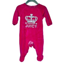 Juicy Couture Pink Velour Baby Girl One Piece 3/6 mos - £10.16 GBP