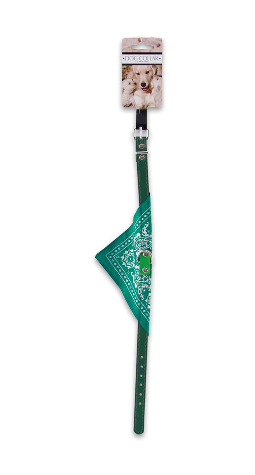 Dog Collar with Green Bandana 15 Inch - $1.95