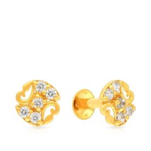 22 KT (916) purity Yellow Gold earings unique design - £169.43 GBP