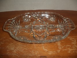 Vtg. Divided Serving Dish Glass 2 Handles Relish  Anchor Hocking (1940-60) - $278.95 MXN