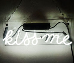 New &#39;kiss me&#39; Art Window Display Real Neon Light Sign 13&quot;x5&quot; - £54.29 GBP