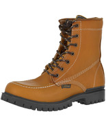Mens Light Brown Work Boot Leather Slip Resistant Combat Soft Toe Size 10.5 - $87.99 CAD