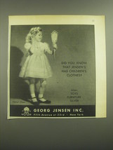 1945 Georg Jensen Children's Clothes Ad - Did you know that Jensen's has - $18.49
