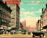 Vtg Postcard 1910s Grand Rapids Michigan MI - Monroe Street View Cars Tr... - $15.31