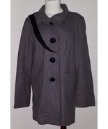 Lux Urban Outfitter Gray Wool Blend Jacket Coat Women&#39;s Large Black Big ... - £27.21 GBP