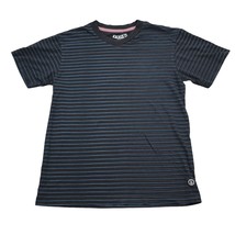 Volcom Shirt Mens L Black Short Sleeve V Neck Striped Pullover Casual Tee - £15.51 GBP