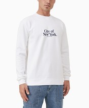 Cotton On Men&#39;s Graphic Crew Fleece Sweatshirt City of New York in White... - $24.99
