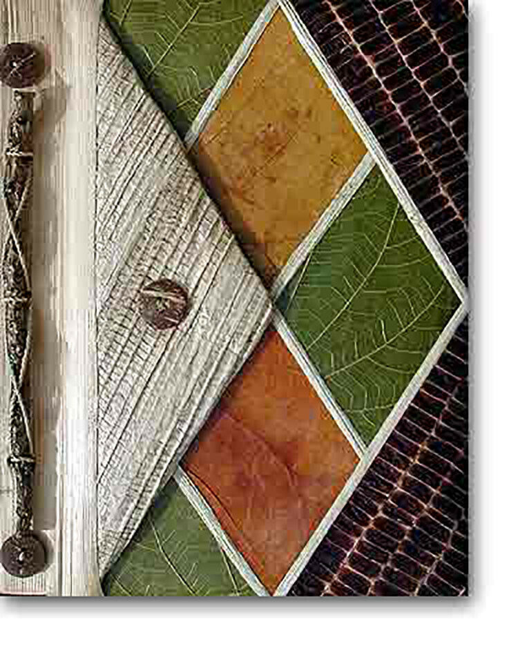 Leaf Notebook Journal Hand Crafted Bali Diamond Design Natural Leaves NEW - £9.74 GBP