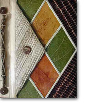 Leaf Notebook Journal Hand Crafted Bali Diamond Design Natural Leaves NEW - £9.77 GBP