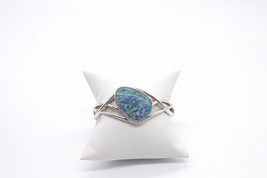 Opal Mosaic Sterling Silver Hinged Cuff Bracelet by Whitney Kelly 6.5&quot; - £119.06 GBP