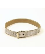 White Rhinestone Belt 1.5 x 39.5 inches Silver Color Buckle - $20.54 CAD