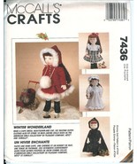 McCalls 7436 EMMA 18 inch Doll American Girl Winter Wonderland pattern UNCUT FF - $9.89