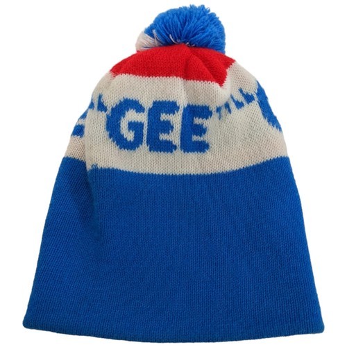 Vintage Gee Beanie Red White Blue Pom Pom Surprise Sympathetic Enthusiasm - $34.68