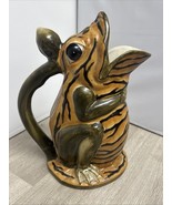 Hand Painted 13” Ceramic Wide Open Mouth Frog Utensil Holder Vase Planter - $42.10 CAD