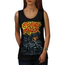 Flame Rider Biker Skull Tee  Women Tank Top - £10.03 GBP