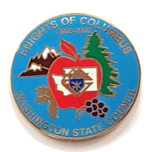 Knights of Columbus K of C Washington State Council Enamel Pin Apple Mou... - $12.99
