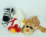 Animal Hand Puppets Giraffe Zebra Chicken Lot Of 3 Caltoy Plush 10&quot; Full... - £23.80 GBP