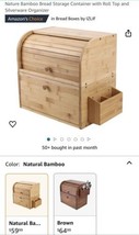 2-Layer Bread Box Bread Keeper Bamboo Wood With Lid Kitchen Storage Containers - £35.20 GBP