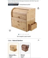 2-Layer Bread Box Bread Keeper Bamboo Wood With Lid Kitchen Storage Cont... - £34.83 GBP