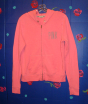 VICTORIA&#39;S SECRET PINK ZIP UP HOODED SWEATSHIRT MEDIUM - $12.99