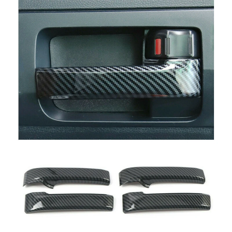 Carbon Fiber Black Look Interior Door Handle Cover for Toyota Tundra 2014-2021 - £22.64 GBP