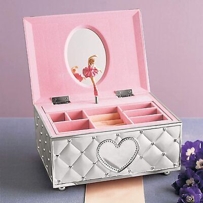 Lenox Musical Ballerina Dancing Jewelry Box Pink Tutu Fur Elise Hearts Gift NEW - $106.92