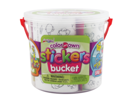   NEW Artskills Color Your Own Sticker Bucket, Assorted Colors - Lot of 2  - £13.82 GBP
