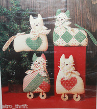 Sunset Antiqued Quilts Calico Christmas Kittens 18007 Set of 4 Embroidery Thread - $23.74