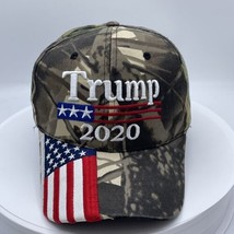 Trump 2020 American Flag Design Adjustable Camouflage Baseball Cap - $9.89