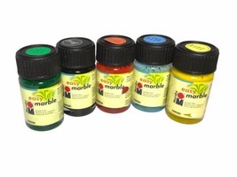 Marabu Easy Marble Paints Multi-Color 5pk LtGreen/Black/Orange/LtBlue/Lemon - £22.37 GBP