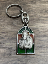 NEW Padre Pio Stained Glass Keychain Religious Catholic KG JD - £11.72 GBP