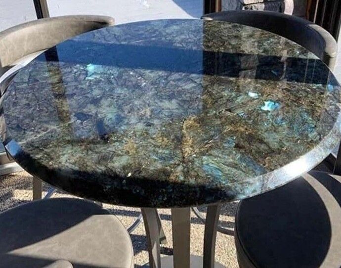 Round Shape Handmade Furniture Labradorite Stone Side Table A Captivating Accent Item image 3