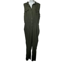 ashley stewart one piece green sleeveless jumpsuit size 16 - $29.70